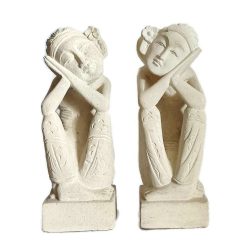 Homokkő szobor, indonéz táncos pár vékony "A"