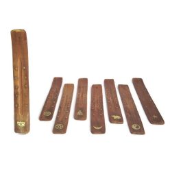   Fa füstölőtartó "sítalp" barna, lótuszvirág motívummal