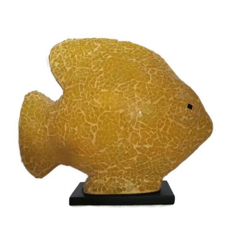 Üvegmozaik lámpabúra, hal sárga