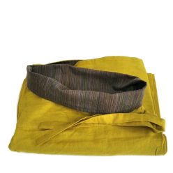 Thai uniszex nadrág sárga, barna derékrésszel