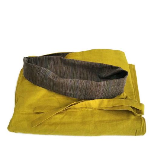 Thai uniszex nadrág sárga, barna derékrésszel