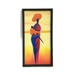 Fa kép, afrikai hölgy, gyermekkel a hátán