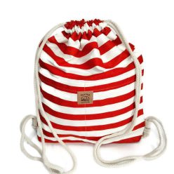 Utcai tornazsák, piros-fehér széles csíkos