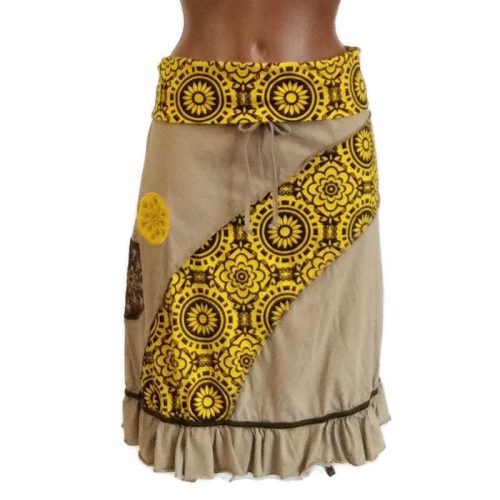 UDG szoknya visszahajtós derékkal, homokszínű "L"