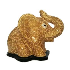 Üvegmozaik lámpabúra, elefánt aranyszín