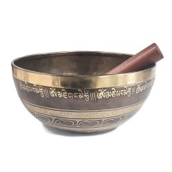   Hangtál Tibeti kézzel vésett mintával 1407gr torok csakra jellel