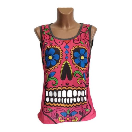 Trikó, mexikói koponyával, piros "L"