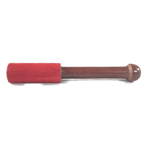 Hangtálütő, dörzsfa piros bőrrel bevont 16 cm