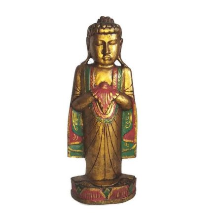 Thai Buddha, álló aranyszínű