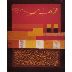 Bordó keretes absztrakt festmény