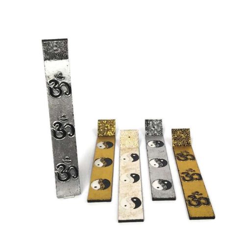 Díszes füstölőtartó ezüst színű Om jeles