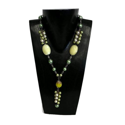 Nyaklánc, női, tekla gyöngy, nagy lapos üveggyönggyel 2.