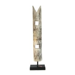 Fa virágmotívumos panel talpon "L"