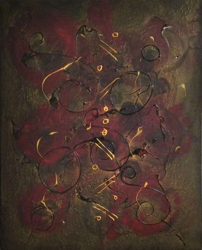 Fekete-arany absztrakt festmény