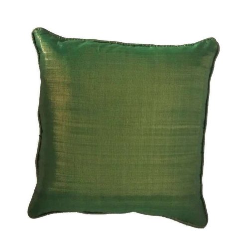 Díszpárnahuzat "S", fűzöld-aranyszínű
