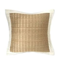 Díszpárnahuzat "S" tengerifűvel, törtfehér