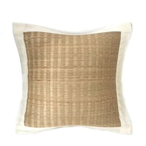 Díszpárnahuzat "S" tengerifűvel, törtfehér