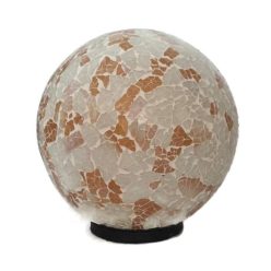   Üvegmozaik lámpabúra, gömb "M" fehér-aranyszín