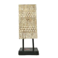 Fa panel, világosbarna antikolt "S"