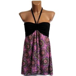 Szoknya 2in1 lila, sárga virággal