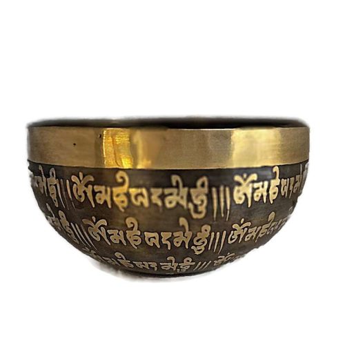 Hangtál Tibeti kézzel vésett mintával 575gr Om jellel