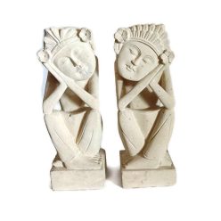 Homokkő szobor, indonéz táncos pár vékony "B"