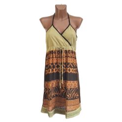 UDG rövid ruha, nyakba kötős, inka motívumos