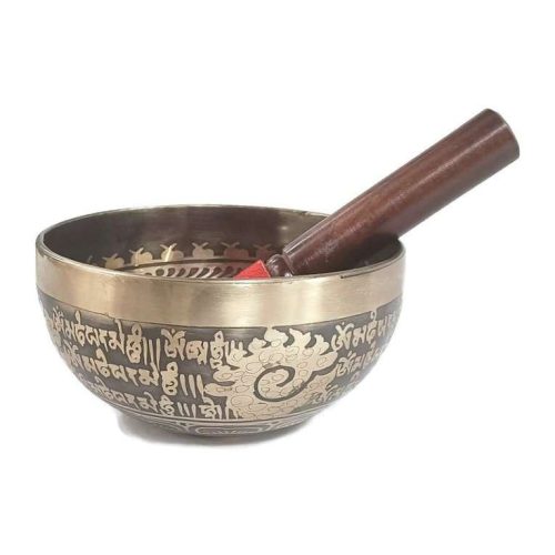 Hangtál Tibeti kézzel vésett mintával 626gr Imakerék