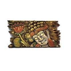   Buddha kép falra egy részes, Buddha arc lótuszvirággal fehér