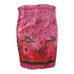 Lapszoknya rövid, virágos rózsaszín alul díszsáv