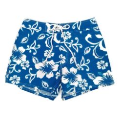 Női rövidnadrág Hawaii mintás 5. türkizkék XS