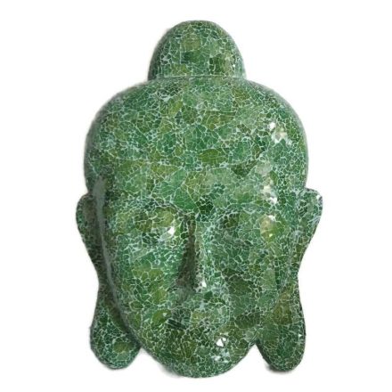 Üvegmozaik lámpabúra, Buddha fej "S" zöld