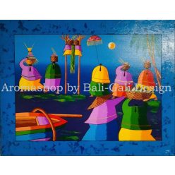 Indonéz piac festmény 