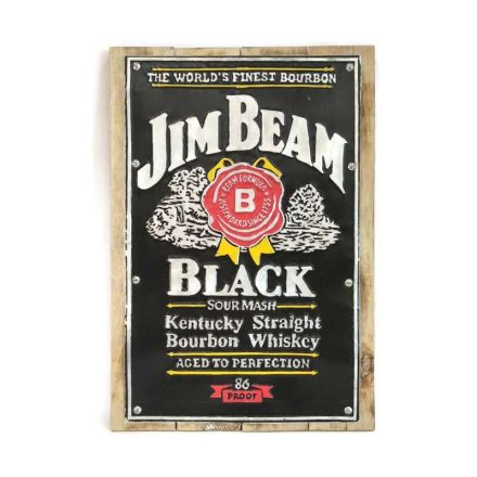 Fatábla fém nyomattal, whisky dizájn Jim Beam