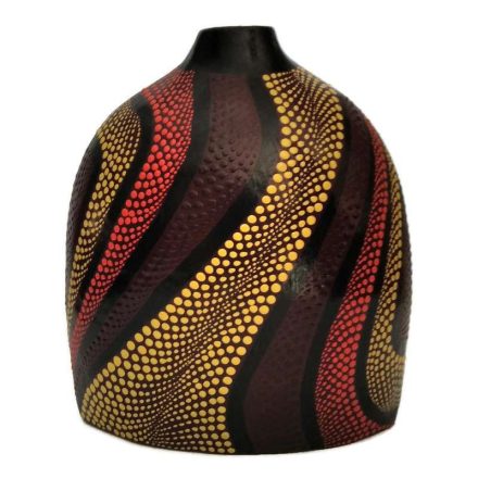 Váza aboriginal jellegű barna