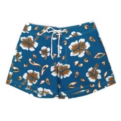 Női rövidnadrág Hawaii mintás 4. türkizkék S